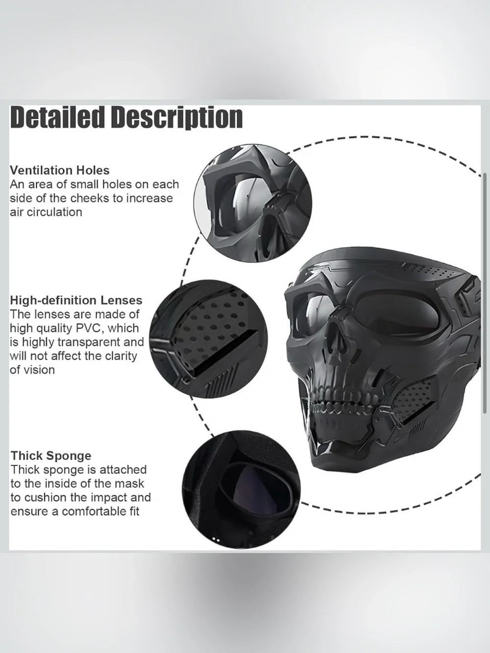 Motorcycle helmet riding goggles anti-fog face mask